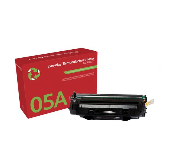 Everyday™ Black Remanufactured Toner by Xerox compatible with HP 05A (CE505A), Standard Yield