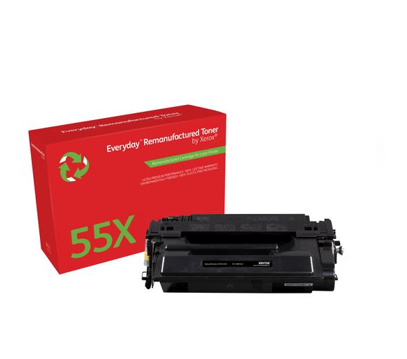 Everyday™ Svart återtillverkad toner från Xerox kompatibel med HP 55X (CE255X), Stort antal utskrifter