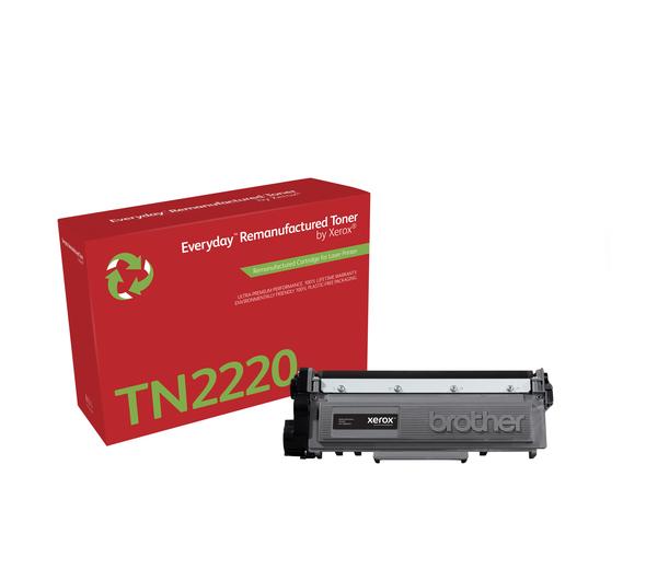 Everyday™ Svart återtillverkad toner från Xerox kompatibel med Brother TN2220, Stort antal utskrifter