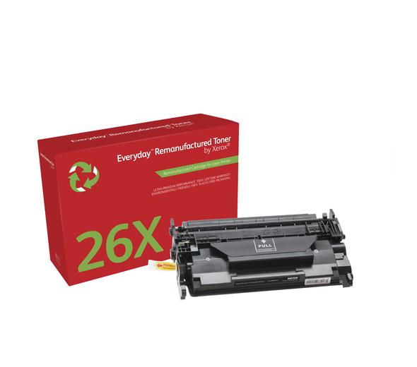 Wiederaufbereitetes Everyday™ HP Schwarz Tonermodul von Xerox für 26X (CF226X), Hohe Ergiebigkeit