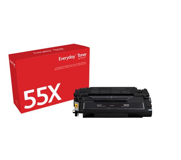 Everyday(TM) Black Toner by Xerox compatible with HP 55X (CE255X/ CRG-324II), High Yield