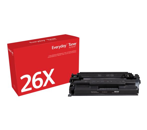 Everyday™ Mustavalko väriaine Xeroxilta, yhteensopiva HP 26X (CF226X), Suuri kapasiteetti