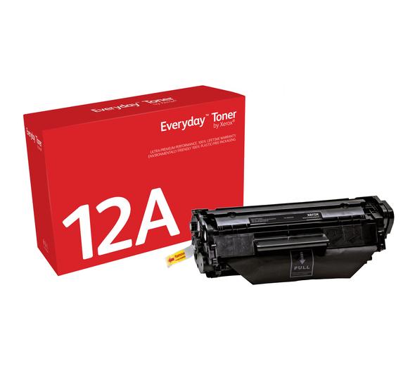 Everyday(TM) Black Toner by Xerox compatible with HP 12A (Q2612A/ CRG-104/ FX-9/ CRG-103), Standard Yield