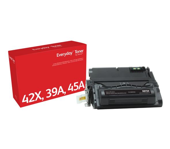 Everyday™ Black Toner by Xerox compatible with HP 42A 39A 45A (Q5942X/ Q1339A/ Q5945A), Standard Yield