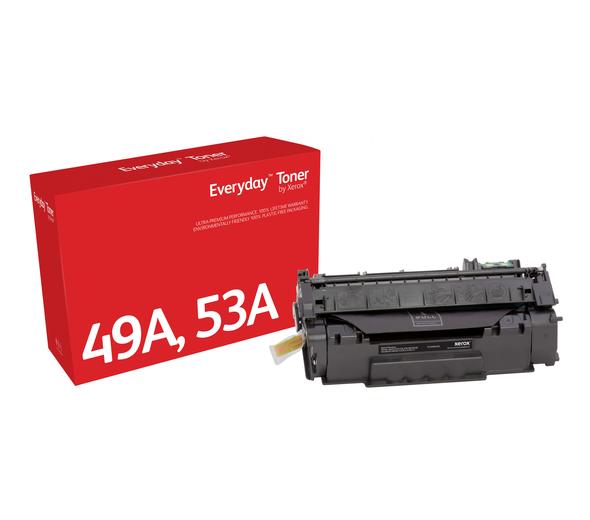 Everyday(TM) Black Toner by Xerox compatible with HP 49A 53A (Q5949A/ Q7553A), Standard Yield