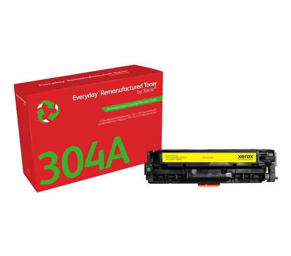 Toner Everyday™ HP Jaune remis à neuf de Xerox pour 304A (CC532A), Capacité standard