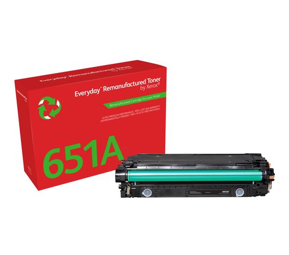 Everyday™ Mustavalko uudelleenvalmistettu väriaine Xeroxilta, yhteensopiva HP 651A 650A 307A (CE340A/CE270A/CE740A), Vakiokapasiteetti