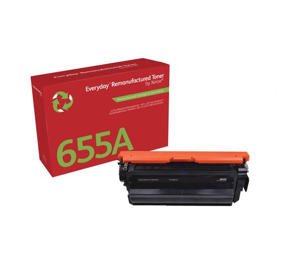 Everyday(TM) Black Remanufactured Toner by Xerox compatible with HP 655A (CF450A), Standard Yield
