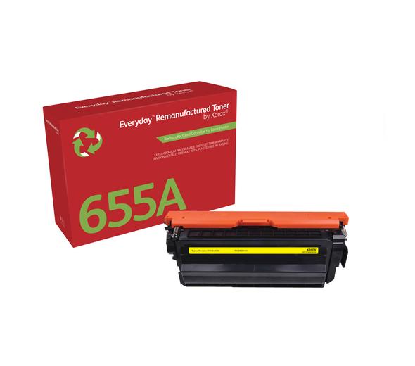 Everyday(TM) Yellow Remanufactured Toner by Xerox compatible with HP 655A (CF452A), Standard Yield